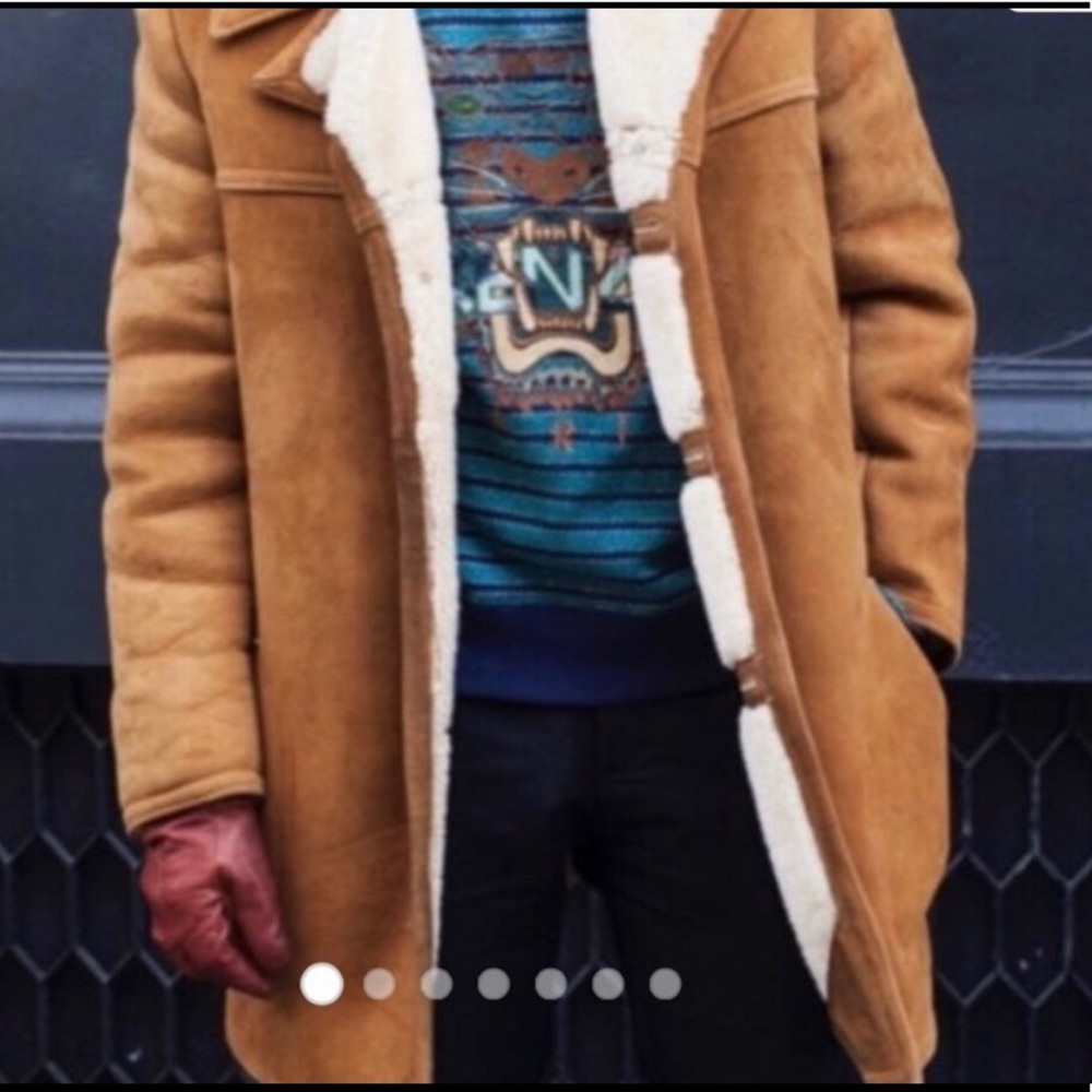 Men’s shearling coat, made in England